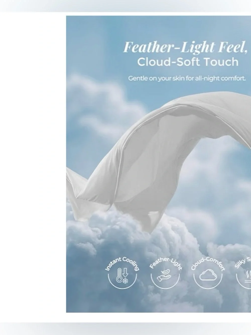 SOULFUL Cooling Comforter Queen Size, Cooling Blanket, LightGray, 90